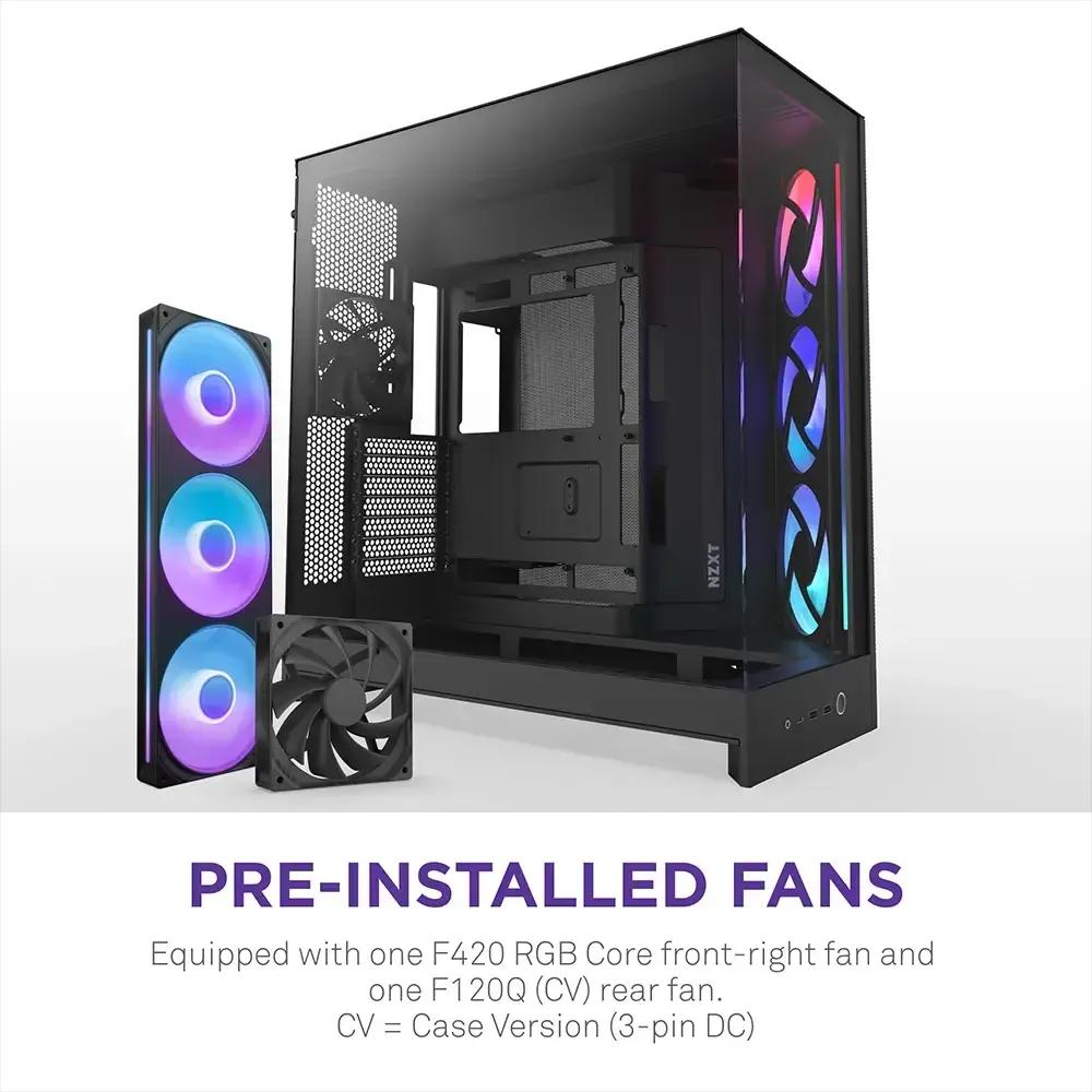 Caixa PC NZXT H9 Flow RGB (2025) (ATX, EATX, micro ATX, Mini-ITX - Midi Tower - Vidro temperado, SGCC, rede - Preto) — miniatura 6