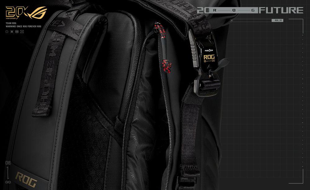 Mochila ASUS ROG SLASH Backpack Edition 20 BP3802 (26 L - Poliéster, Couro PU - 45,7 cm - Preto) — miniatura 20
