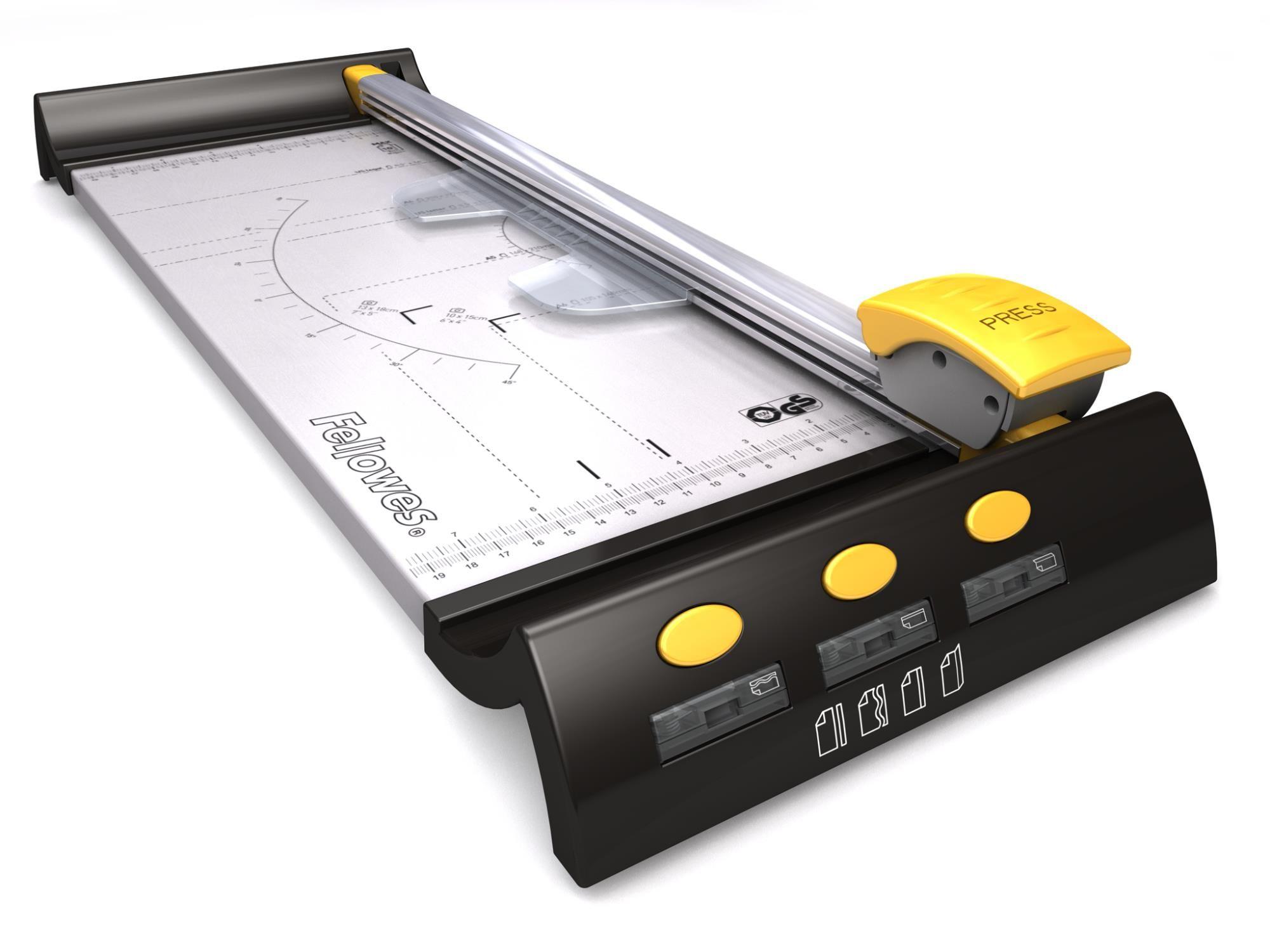 Guilhotina Rotativa FELLOWES Proton A3/180 (10 Folhas - Corte 46 cm - Grafite, Prateado e Amarelo), miniatura 3