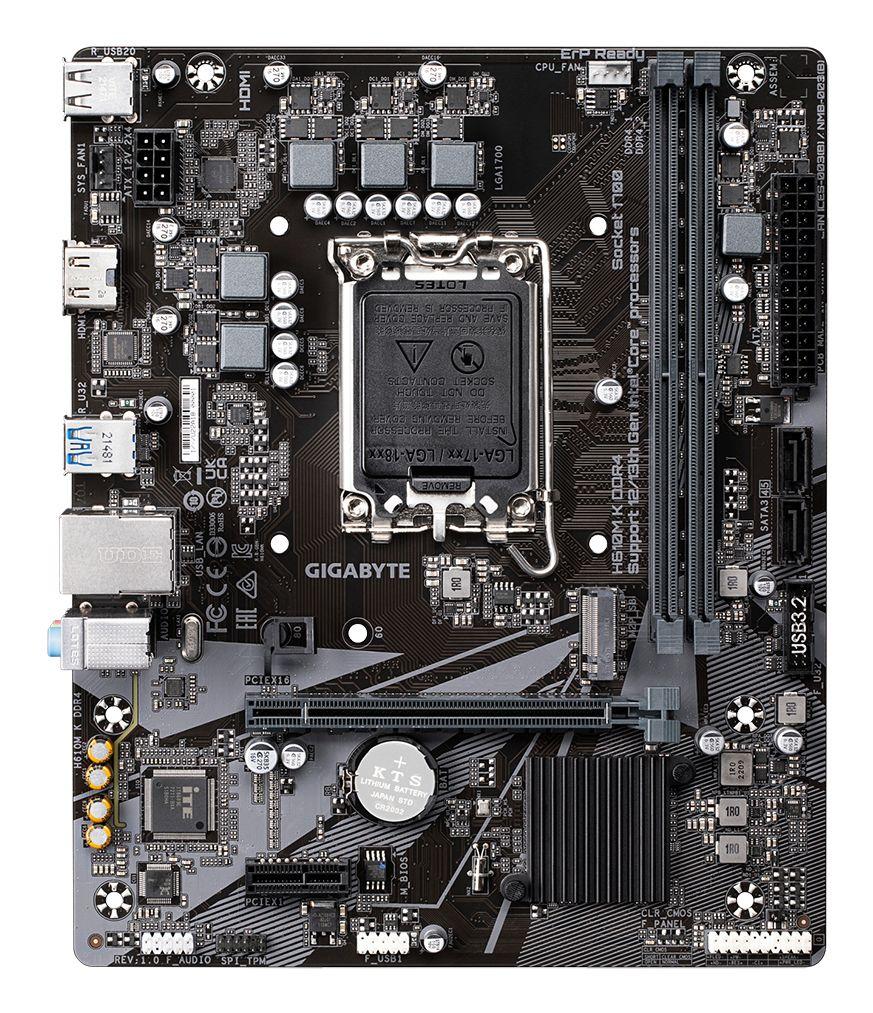 Motherboard GIGABYTE H610M K DDR4 (LGA 1700 - micro ATX - Duplo canal - Castanho) — miniatura 2
