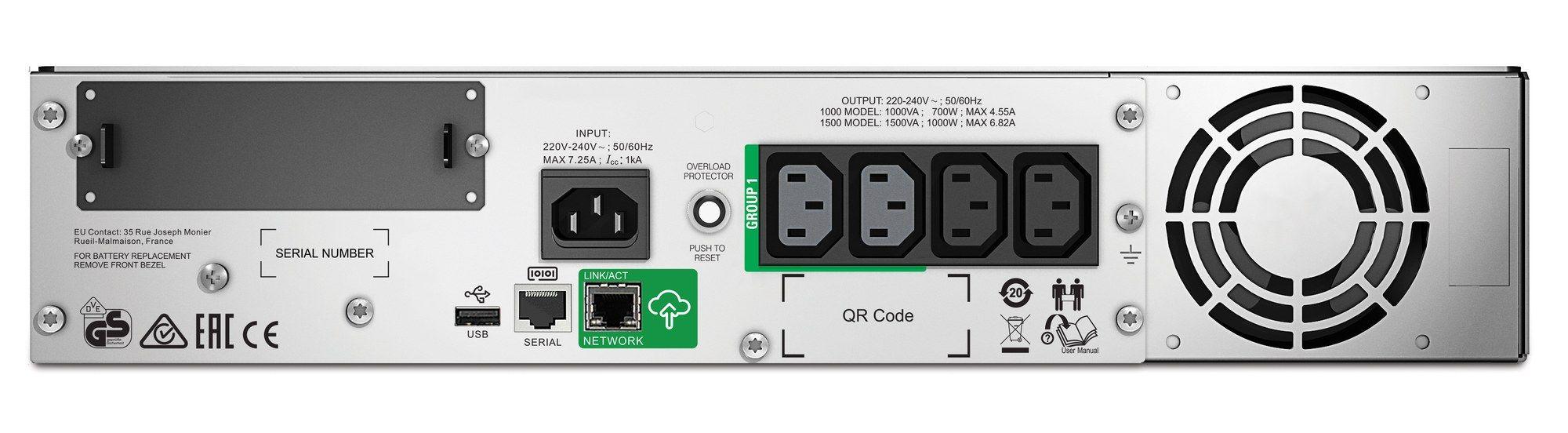 UPS APC SMT1500RMI2UC (RS-232, Cabo USB - IEC C13 e ligações IEC - Preto), miniatura 2