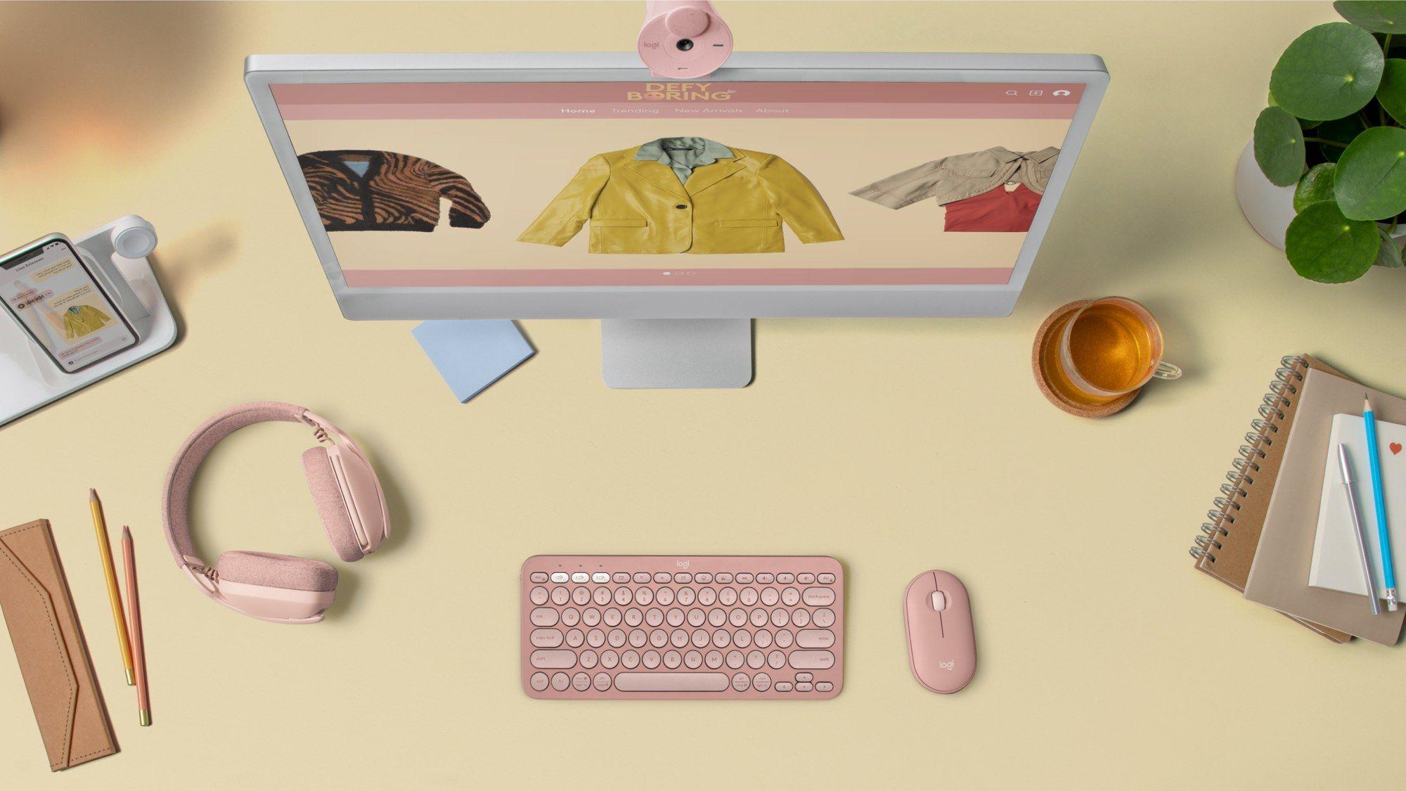 Teclado LOGITECH Pebble Keys 2 K380s (Francês - Teclas tesoura - Mini - Rosa) — miniatura 6