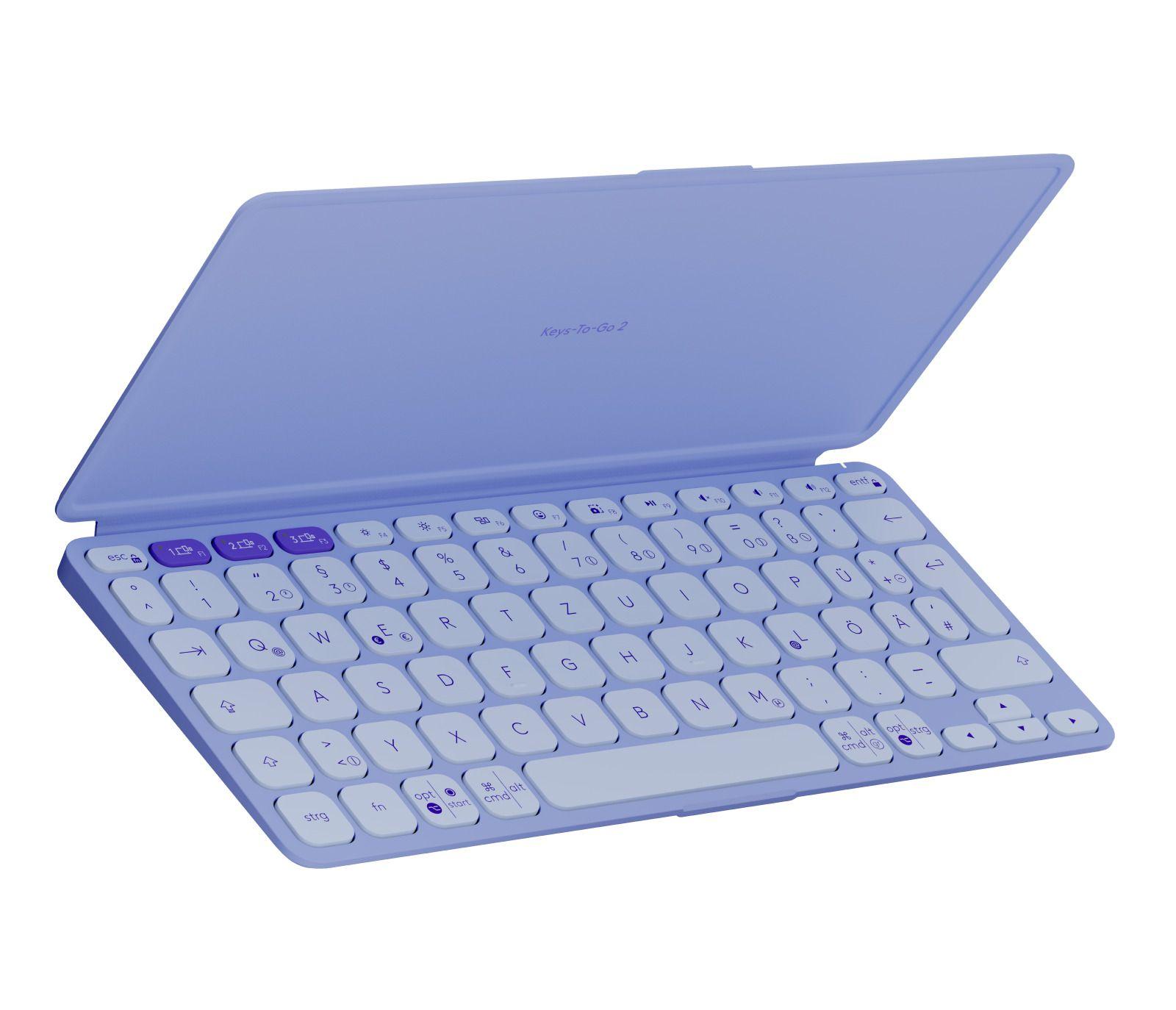 Teclado LOGITECH Keys-To-Go 2 (Alemão - Teclas de tesoura - Mini - Lilás), miniatura 2
