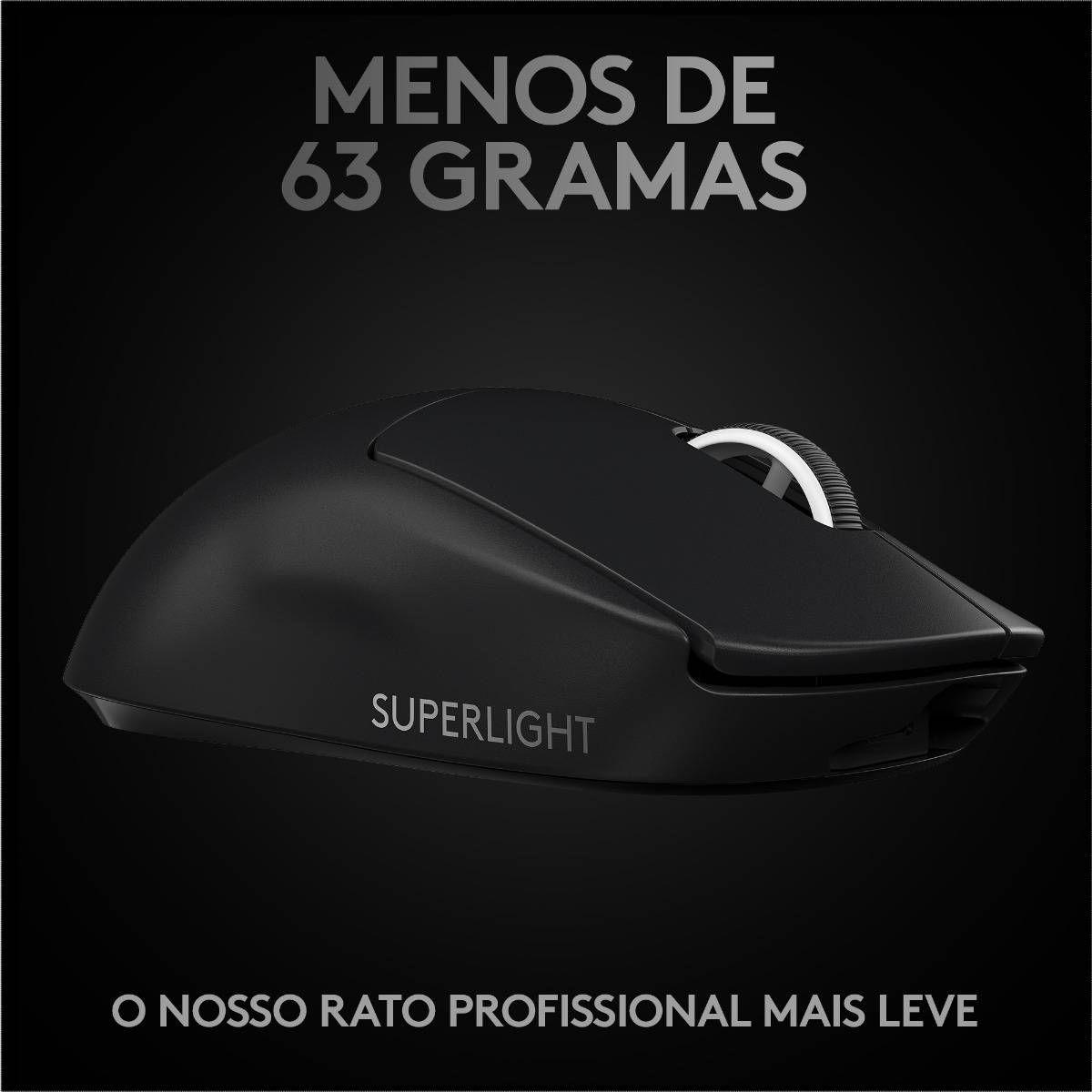 Rato LOGITECH PRO X SUPERLIGHT (Mão direita - 25600 DPI - Óptico HERO - Preto) — miniatura 4