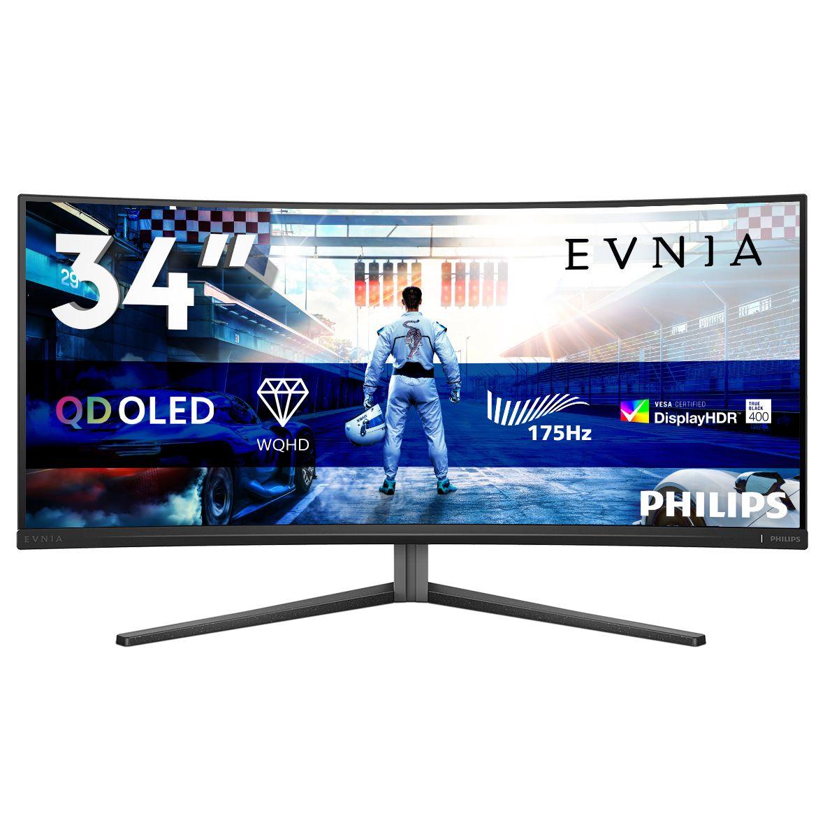 Monitor PHILIPS Evnia 6000 34M2C6500/00 (34" - QD-OLED - 175 Hz - Cinzento)