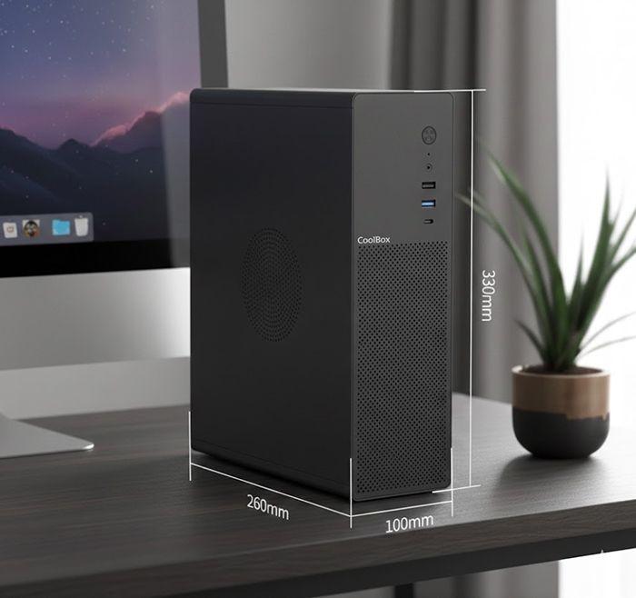 Caixa de Computador COOLBOX T100 Slim (Micro ATX, Mini-ITX - Low Profile - Metal - Preto) — miniatura 9