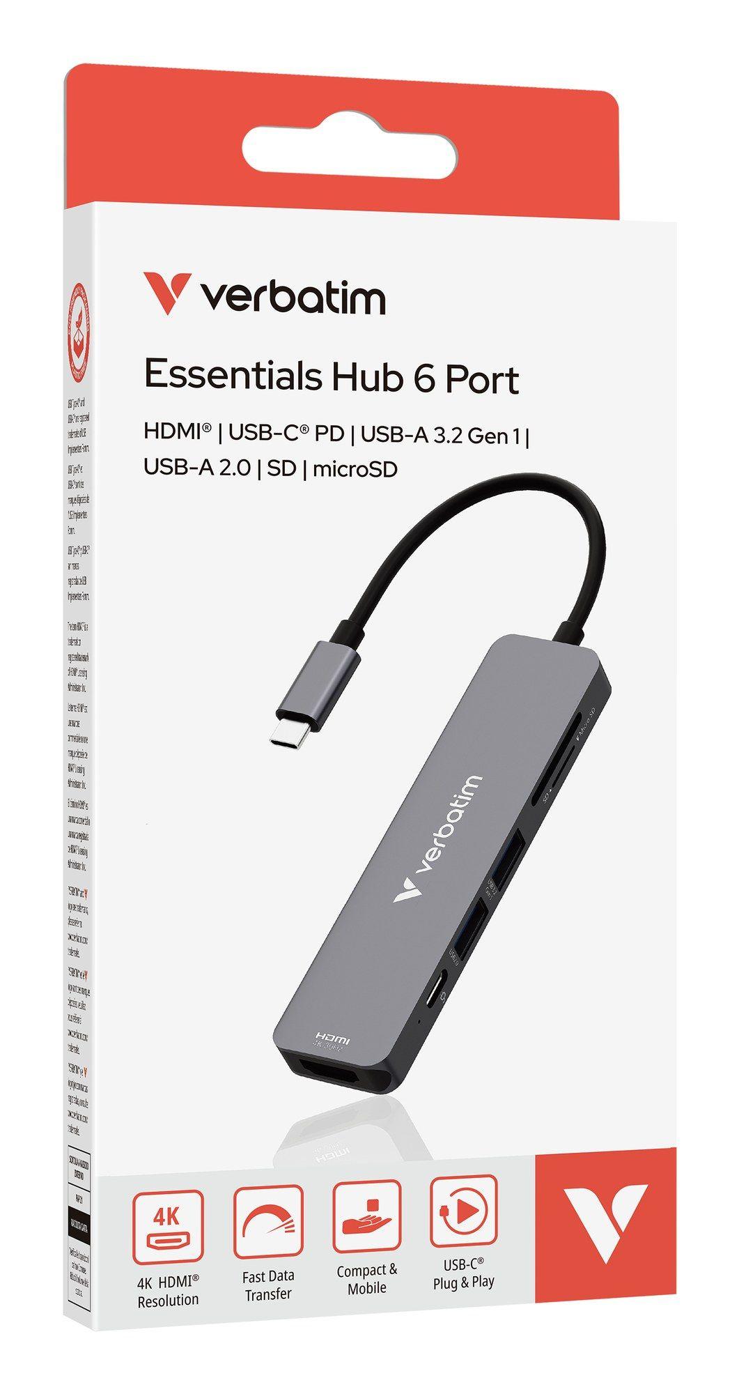 Hub USB-C VERBATIM 32156 (0,15 m - Cinzento) — miniatura 3