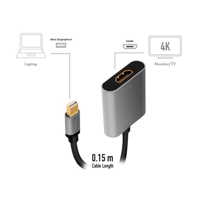 Adaptador Mini DisplayPort para HDMI LOGILINK CDA0110 (0,15 m - Mini DisplayPort - Preto e Cinzento) — miniatura 3