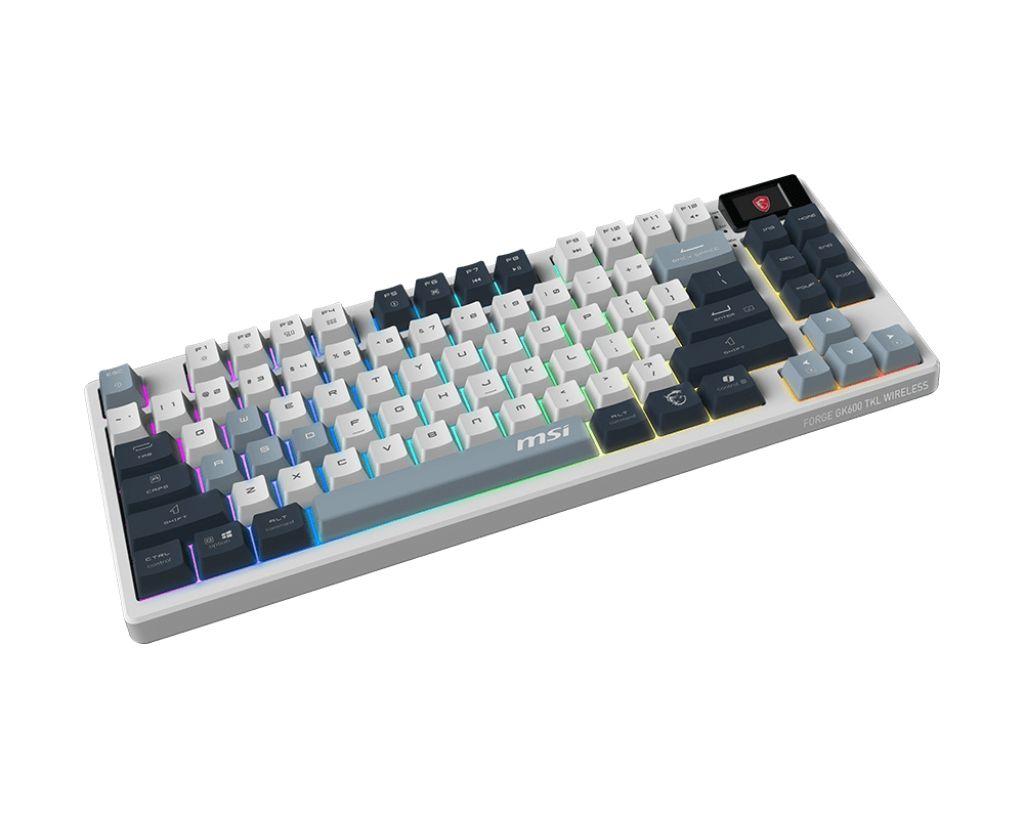Teclado MSI FORGE GK600 TKL W SKY (Inglês - Kailh Low-Profile White - USB + Bluetooth - Azul e Branco) — miniatura 2