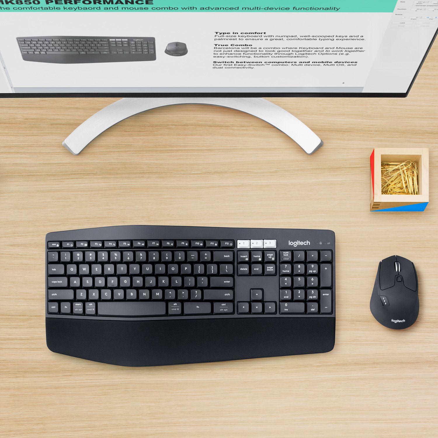 Teclado e Rato LOGITECH MK850 Performance (Belga - Tamanho completo - RF Wireless + Bluetooth - Preto), miniatura 8