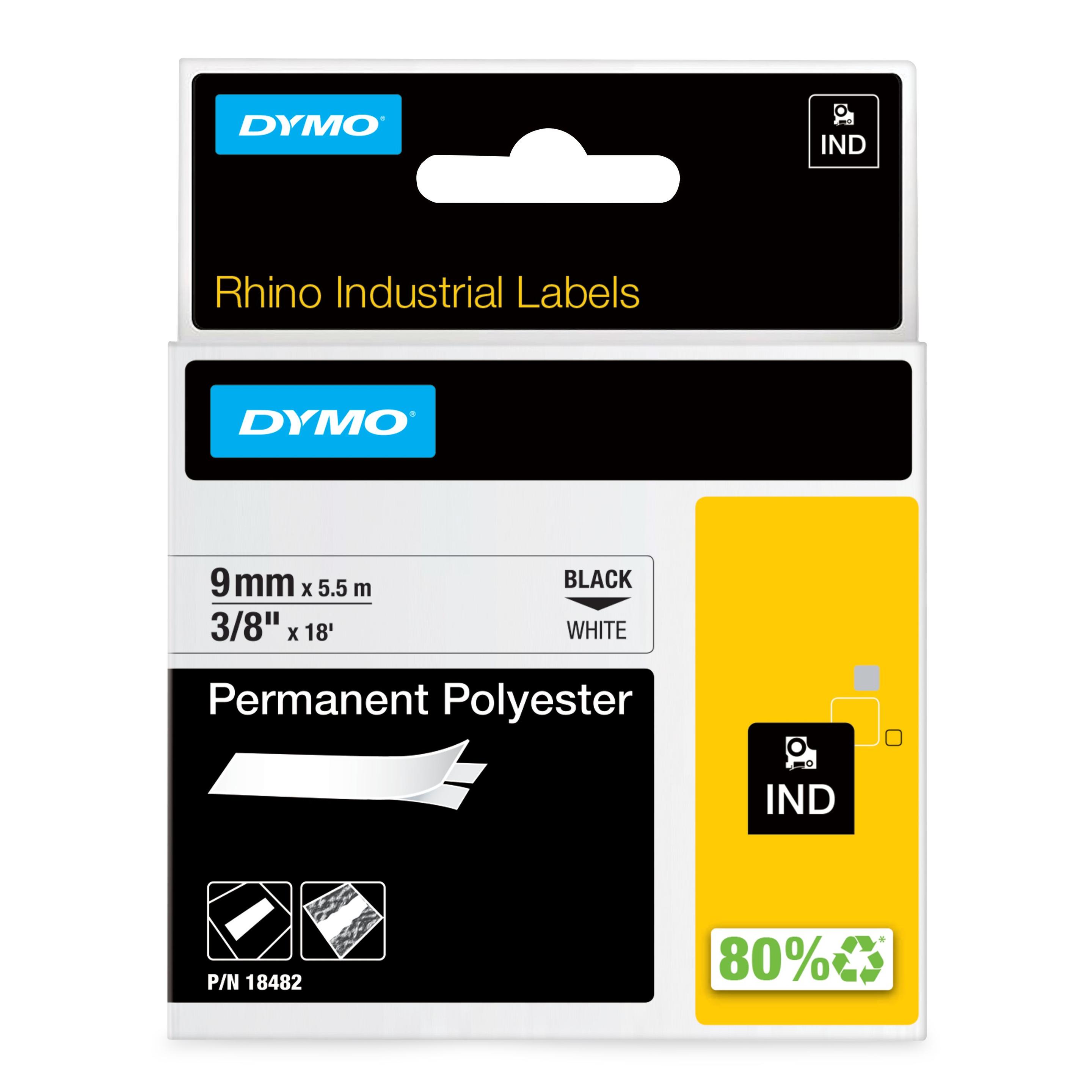 Fita de Impressão DYMO Rhino 18482 (Preto sobre Branco)