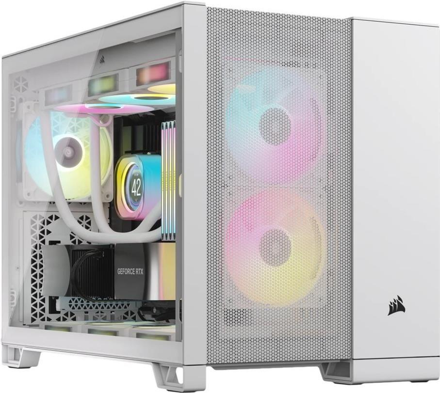 Caixa PC CORSAIR 2500D AIRFLOW (Midi Tower - Aço, plástico, vidro temperado - 18 cm - Branco)