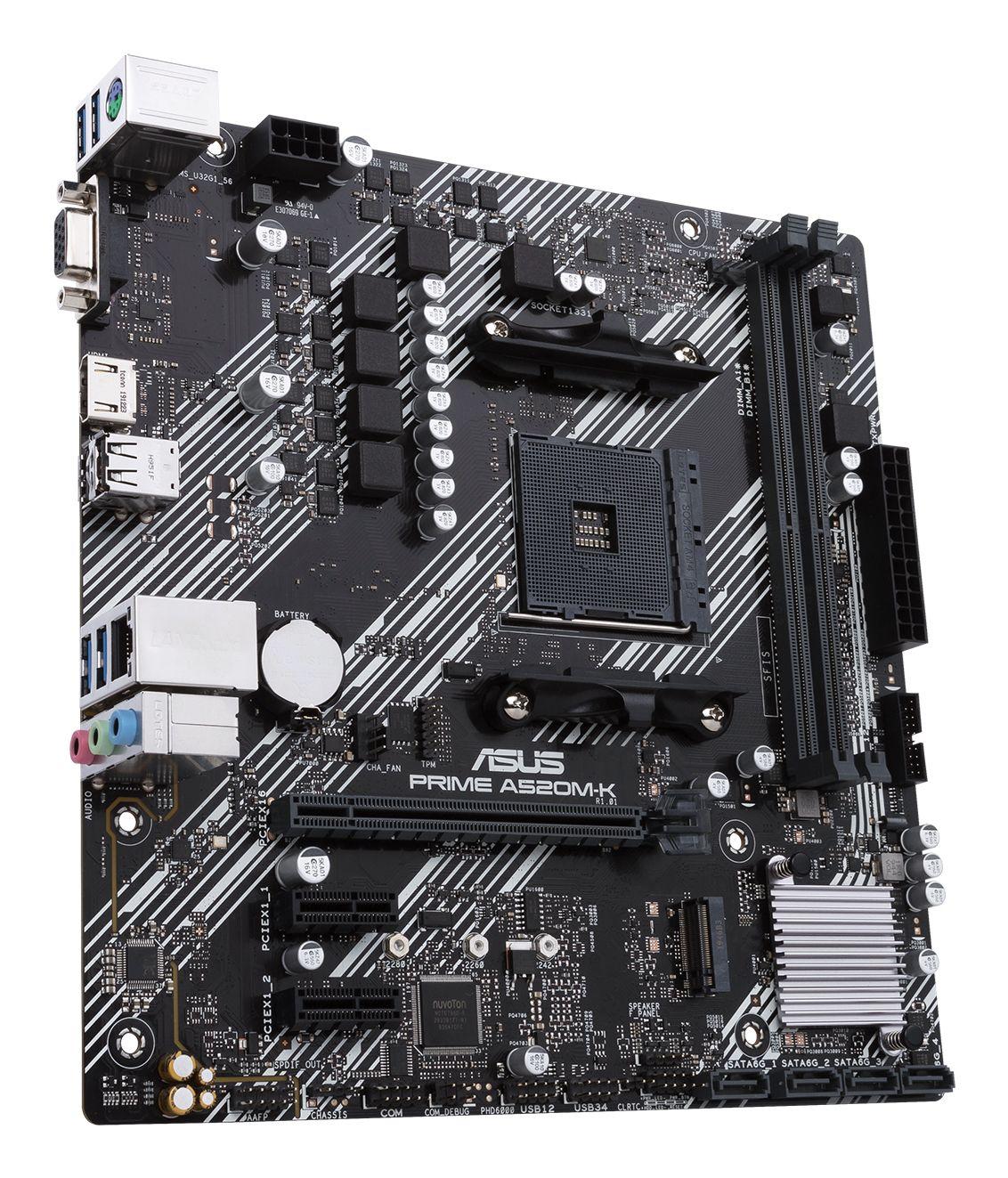 Motherboard ASUS PRIME A520M-K (AM4 - micro ATX - Duplo canal - Preto) — miniatura 4