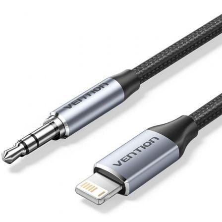 Adaptador de Áudio VENTION BMCHF (1 m - Lightning macho - Jack de 3,5 mm macho - Cinzento)