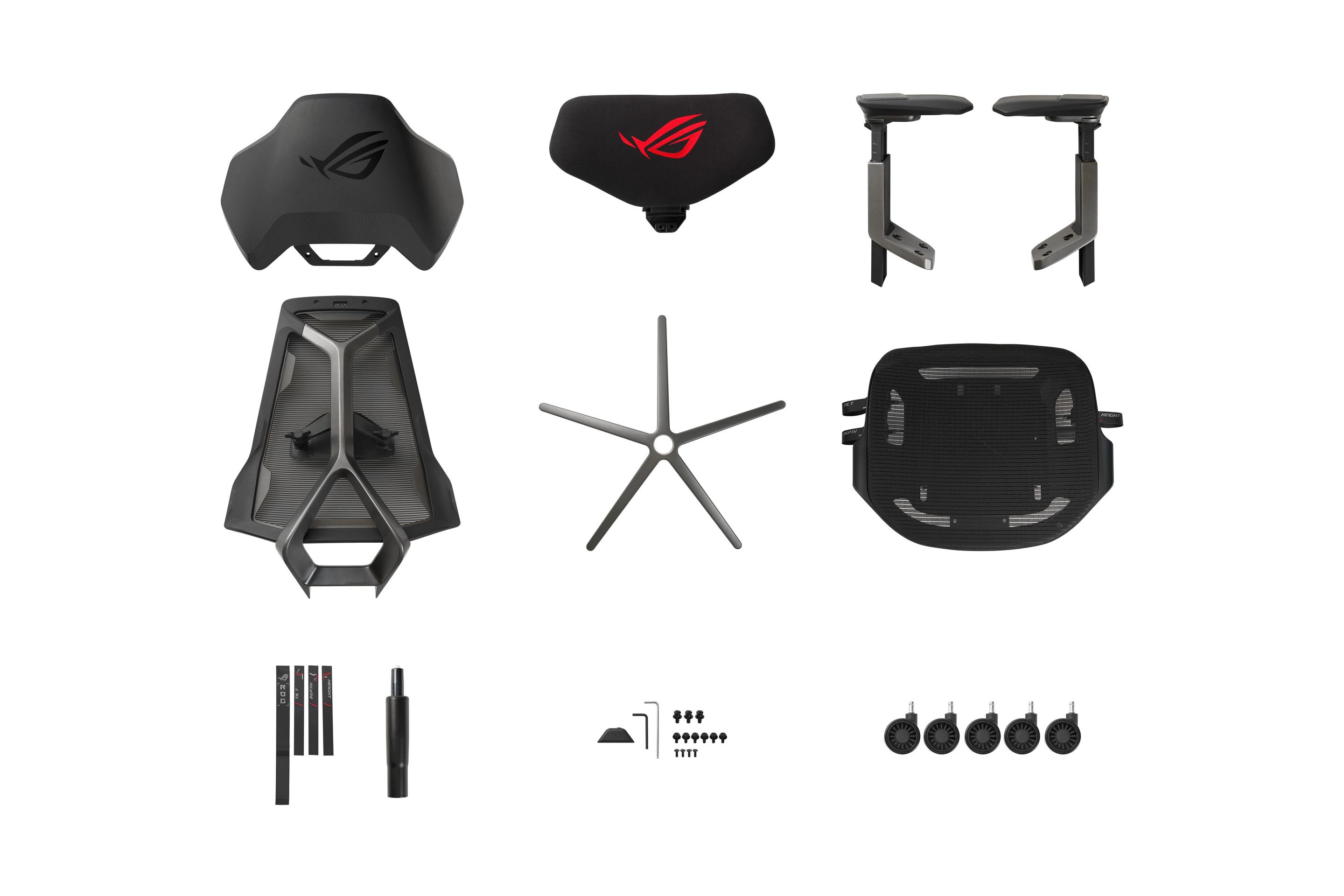 Cadeira Gaming ASUS ROG Destrier Ergo (150 kg - 10 cm - Assento em malha - Preto), miniatura 9