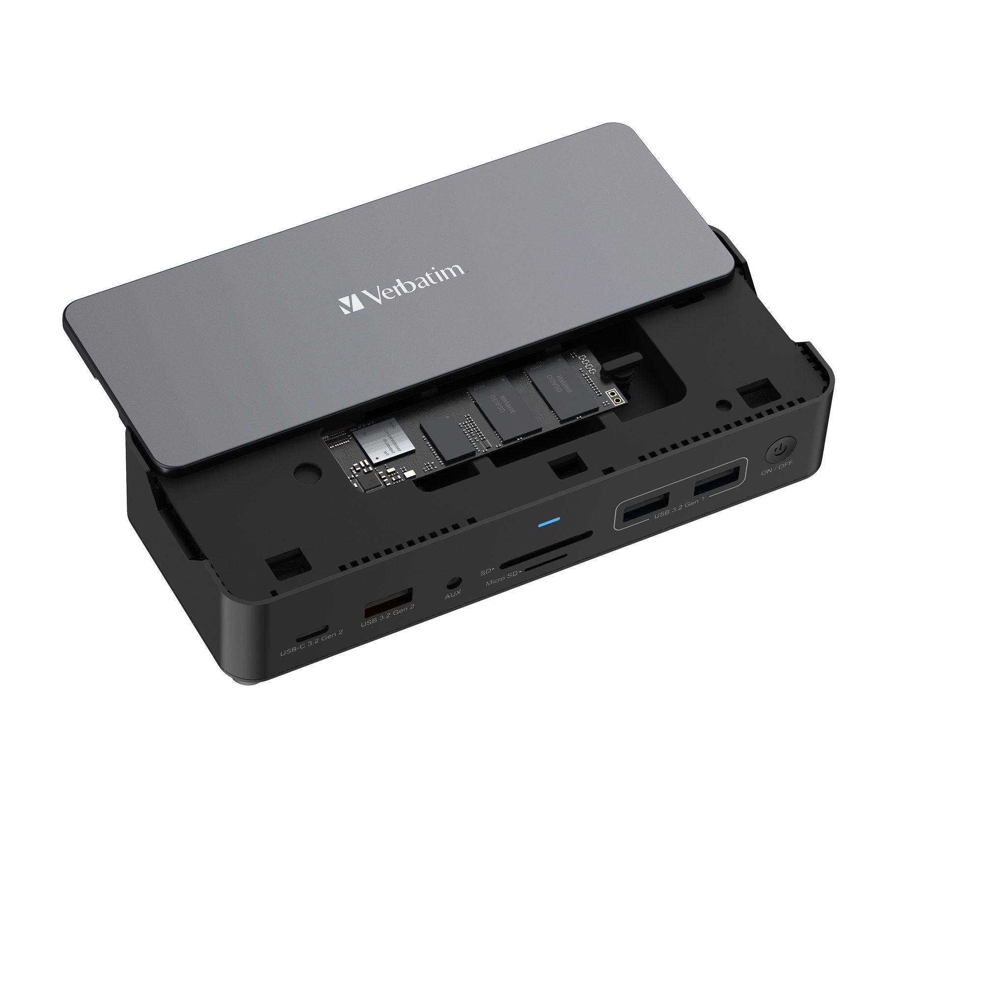 Dock USB-C VERBATIM CDS-15SSD (Windows 10, Windows 11 - Preto e Cinzento), miniatura 2