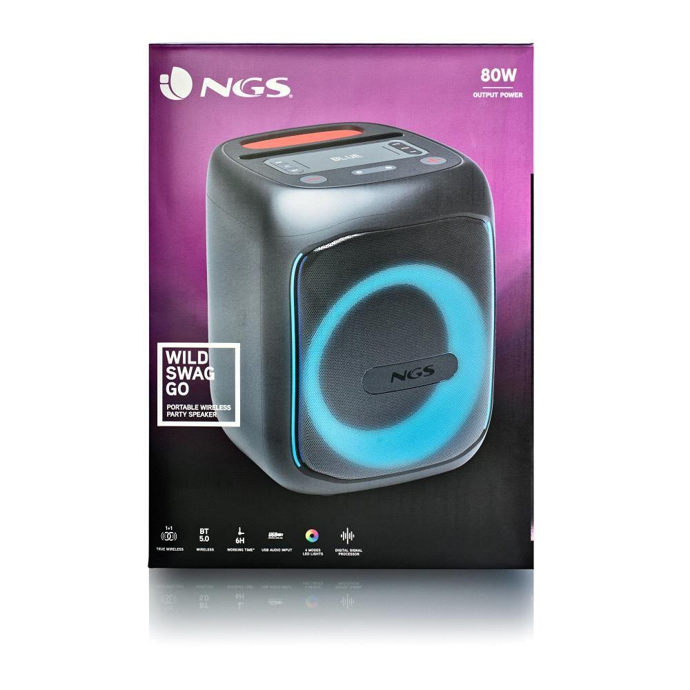 Coluna de Festa Portátil NGS WILD SWAG GO (40 W - USB Type-C - Preto), miniatura 5