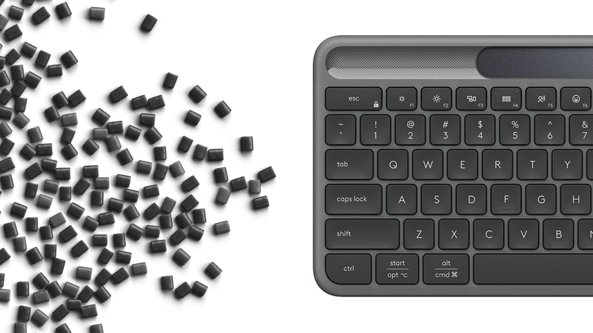 Teclado LOGITECH Signature Slim Solar+ K980 for Business (RF Wireless + Bluetooth - Sem fios - Grafite) — miniatura 7