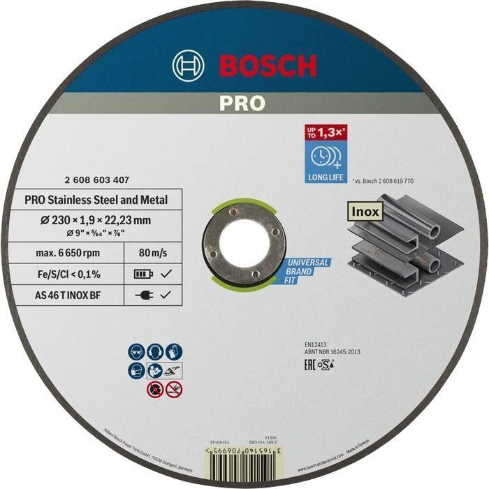 Disco de Corte para Inox BOSCH 2608603407 (Aço inoxidável - 230 mm)