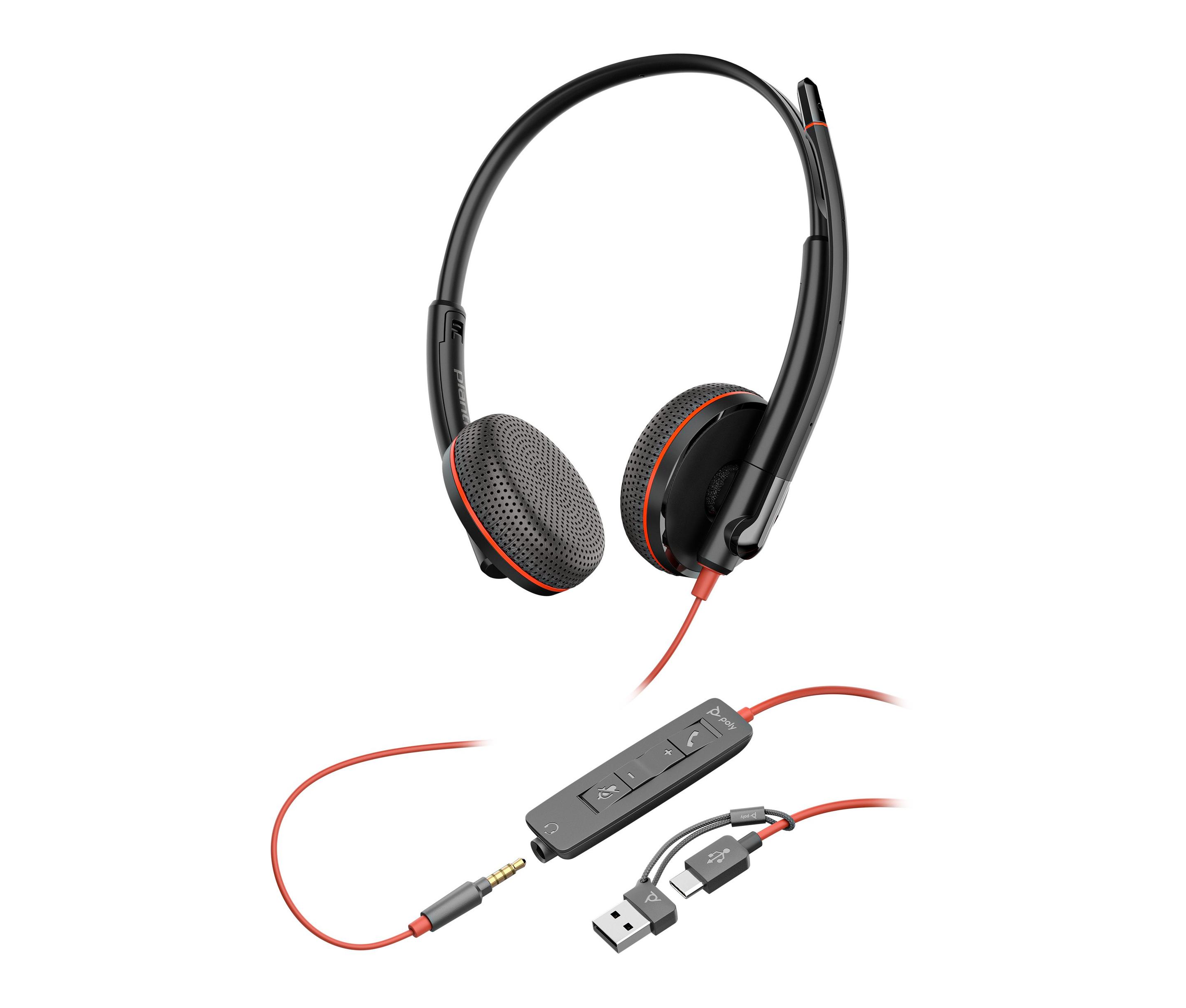 Headset POLY Blackwire 3225 (Binaural - Com fios - Circum-aural - Preto) — miniatura 7