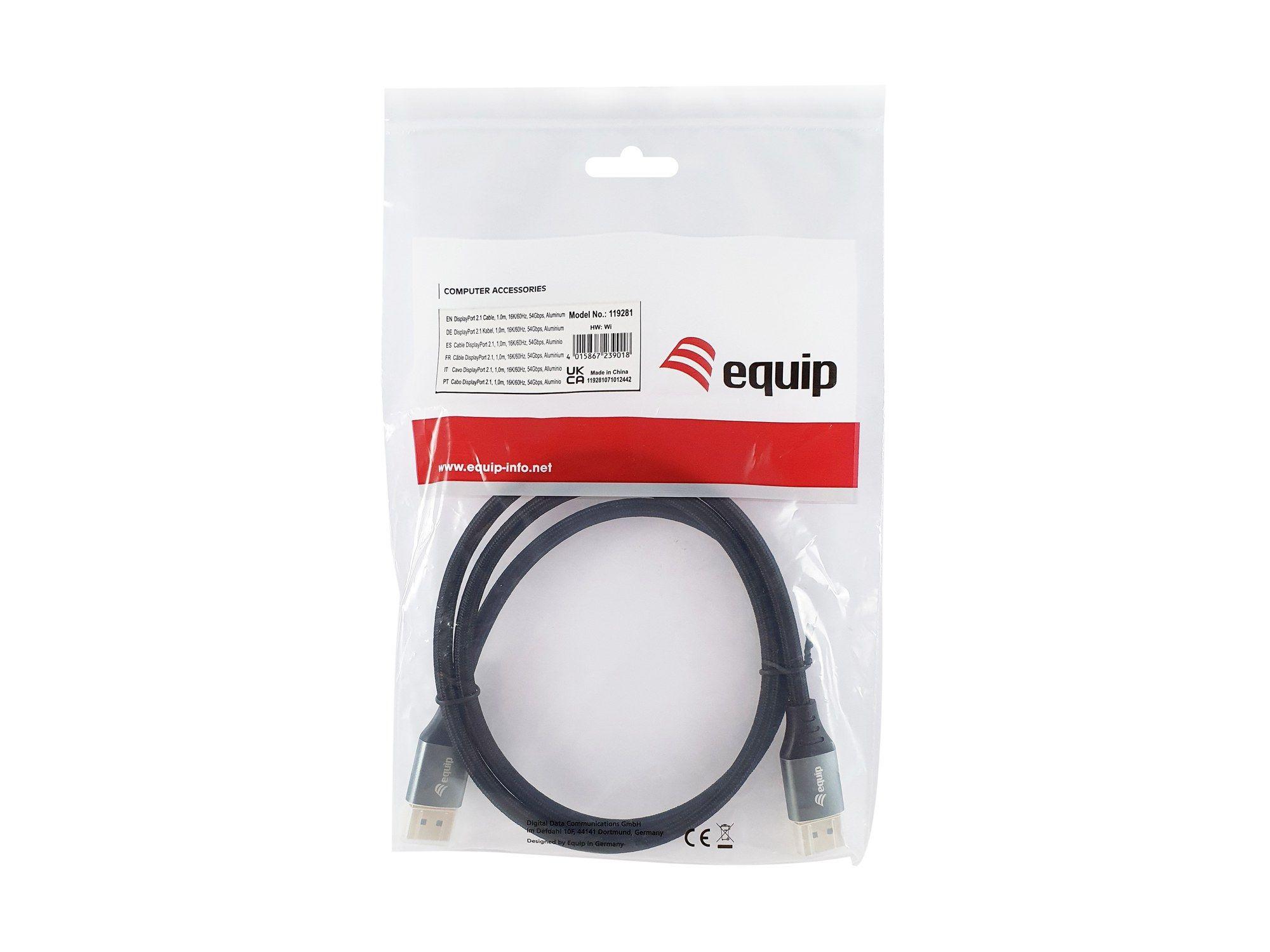 Cabo DisplayPort EQUIP 119281 (1 m - Preto/Prateado) — miniatura 5