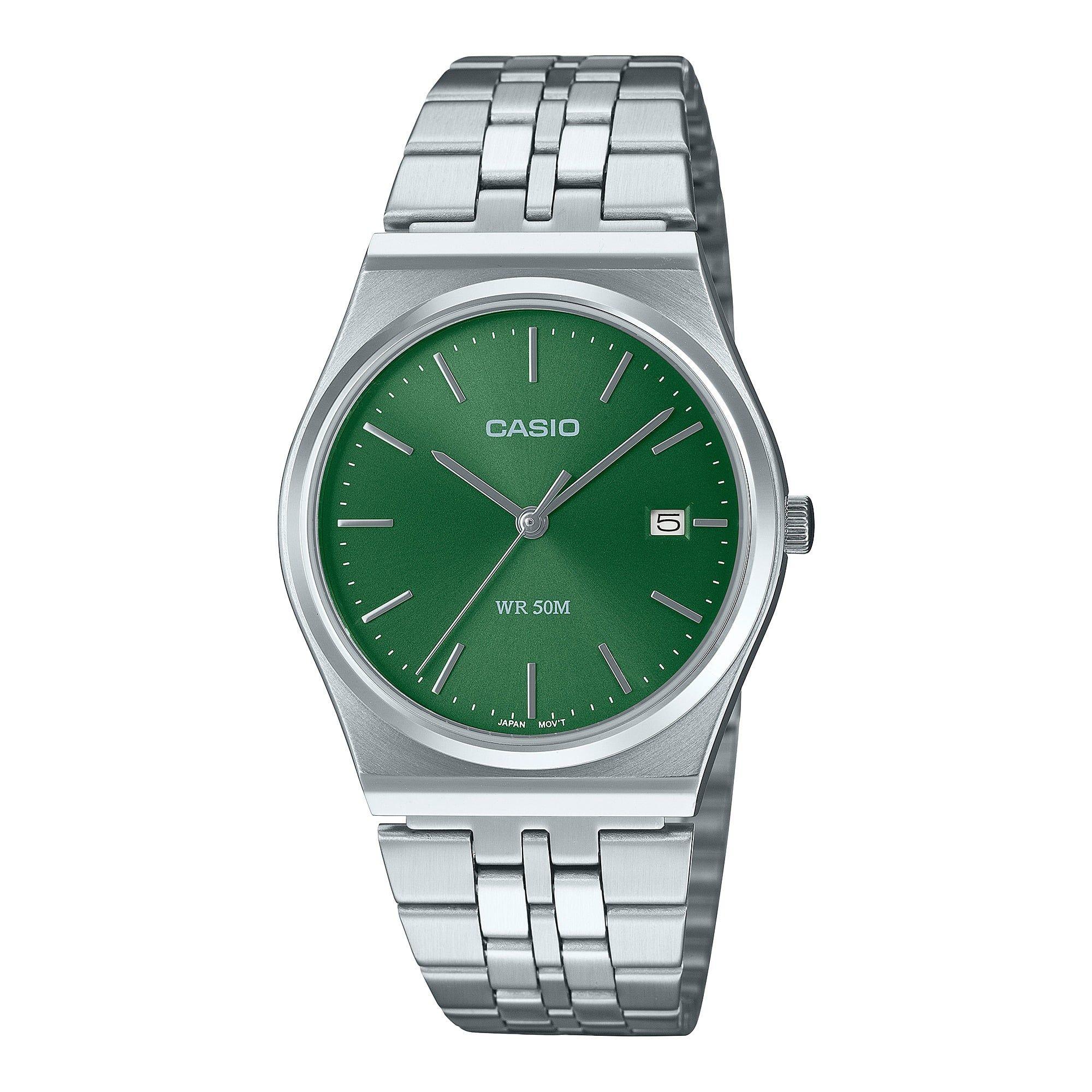 Relógio Masculino CASIO MTP-B145D-3AVEF (Aço inoxidável - Verde e Prateado)