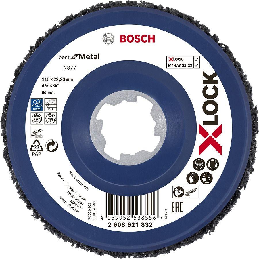 Disco de Limpeza BOSCH N377 X-Lock (Metal - Azul e Branco)