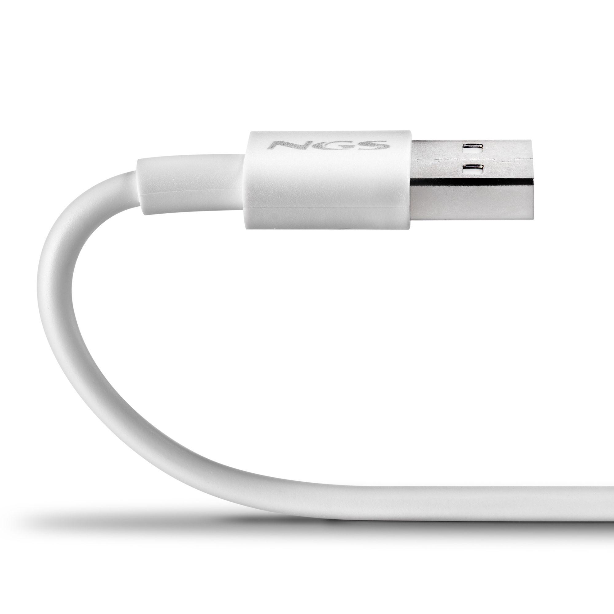 Cabo USB NGS ZYRO-AC (1 m - USB C - USB A - Branco) — miniatura 4