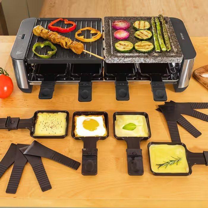 Grelhador Raclette Elétrico CECOTEC Cheese&Grill 16000 Inox Mixgrill (Preto/Inox), miniatura 4