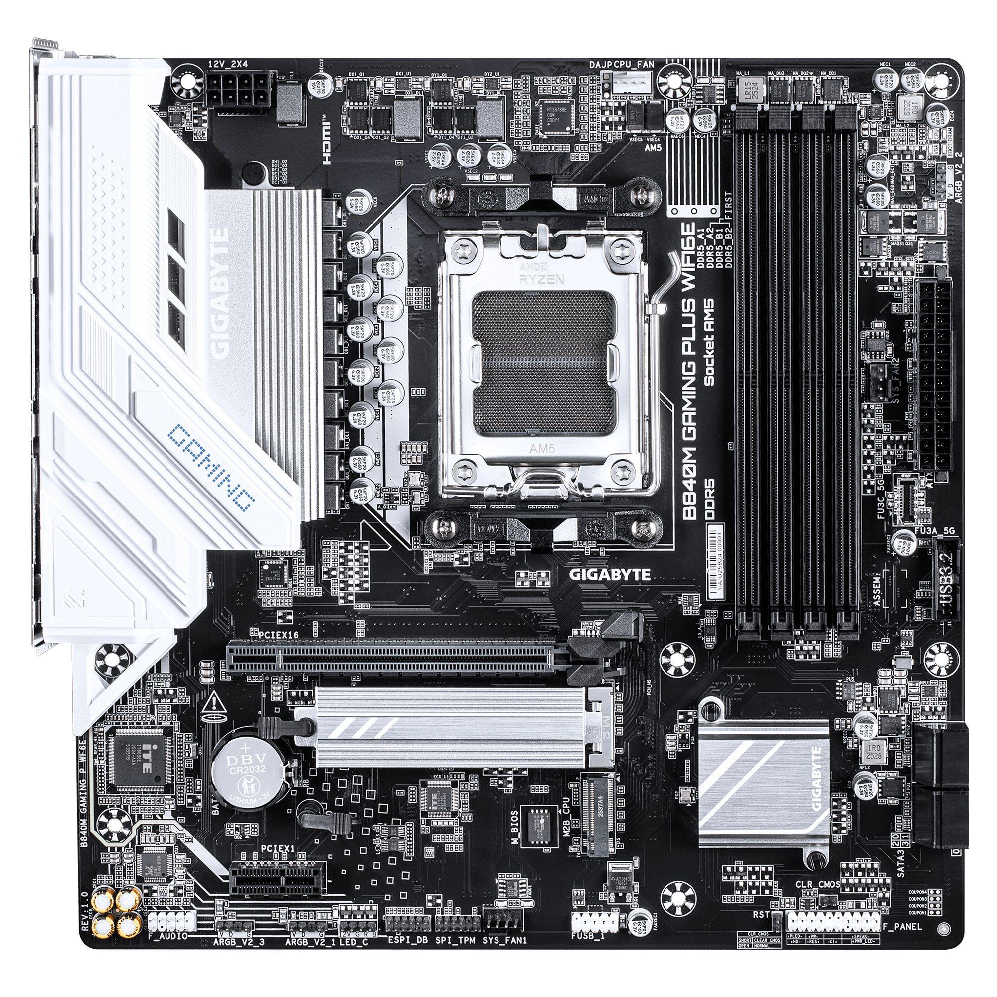 Motherboard GIGABYTE B840M GAMING PLUS WIFI6E (AM5 - Micro ATX - Duplo canal - Castanho escuro), miniatura 2