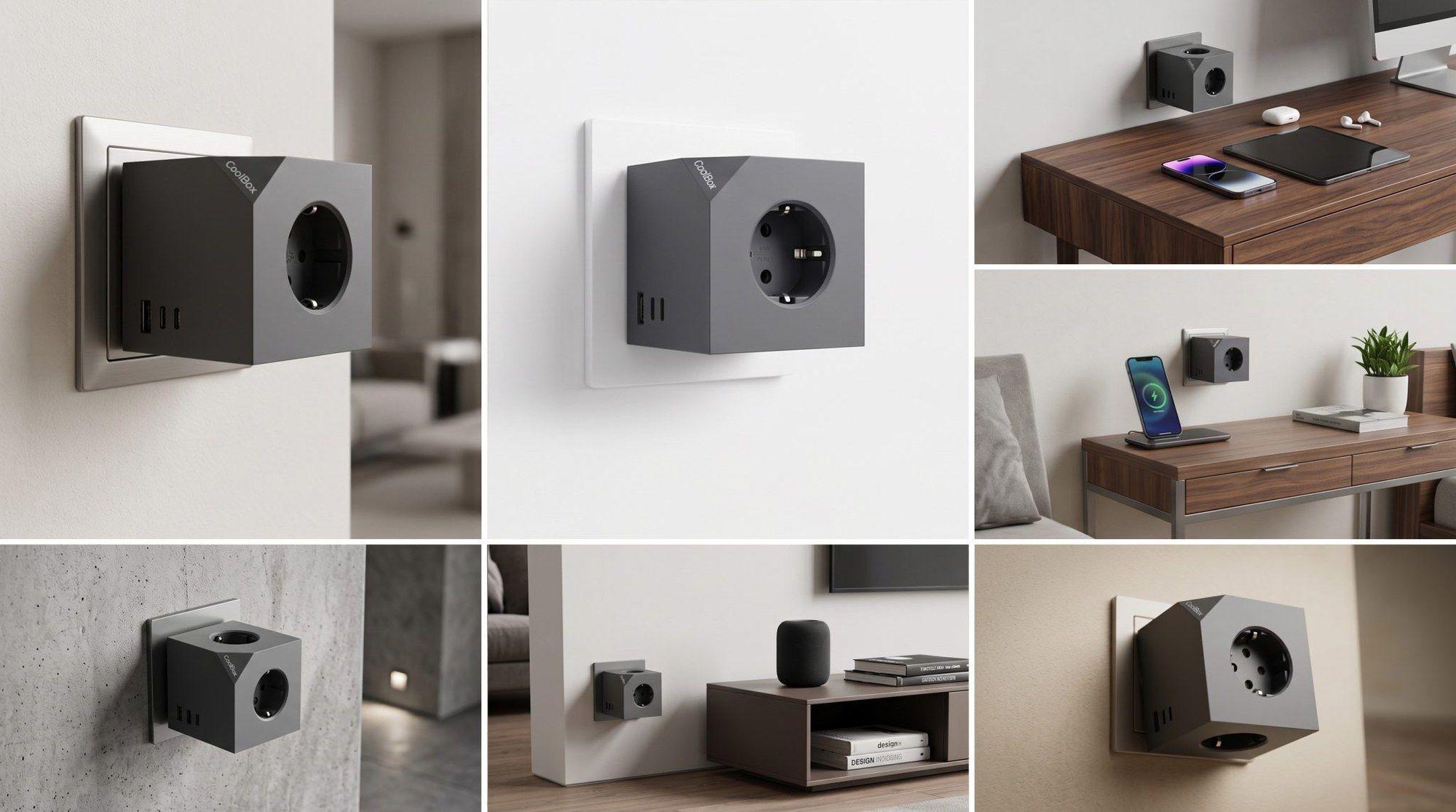 Bloco de Tomadas COOLBOX COO-BEN-CU-CUBE (AC - Cinzento) — miniatura 5