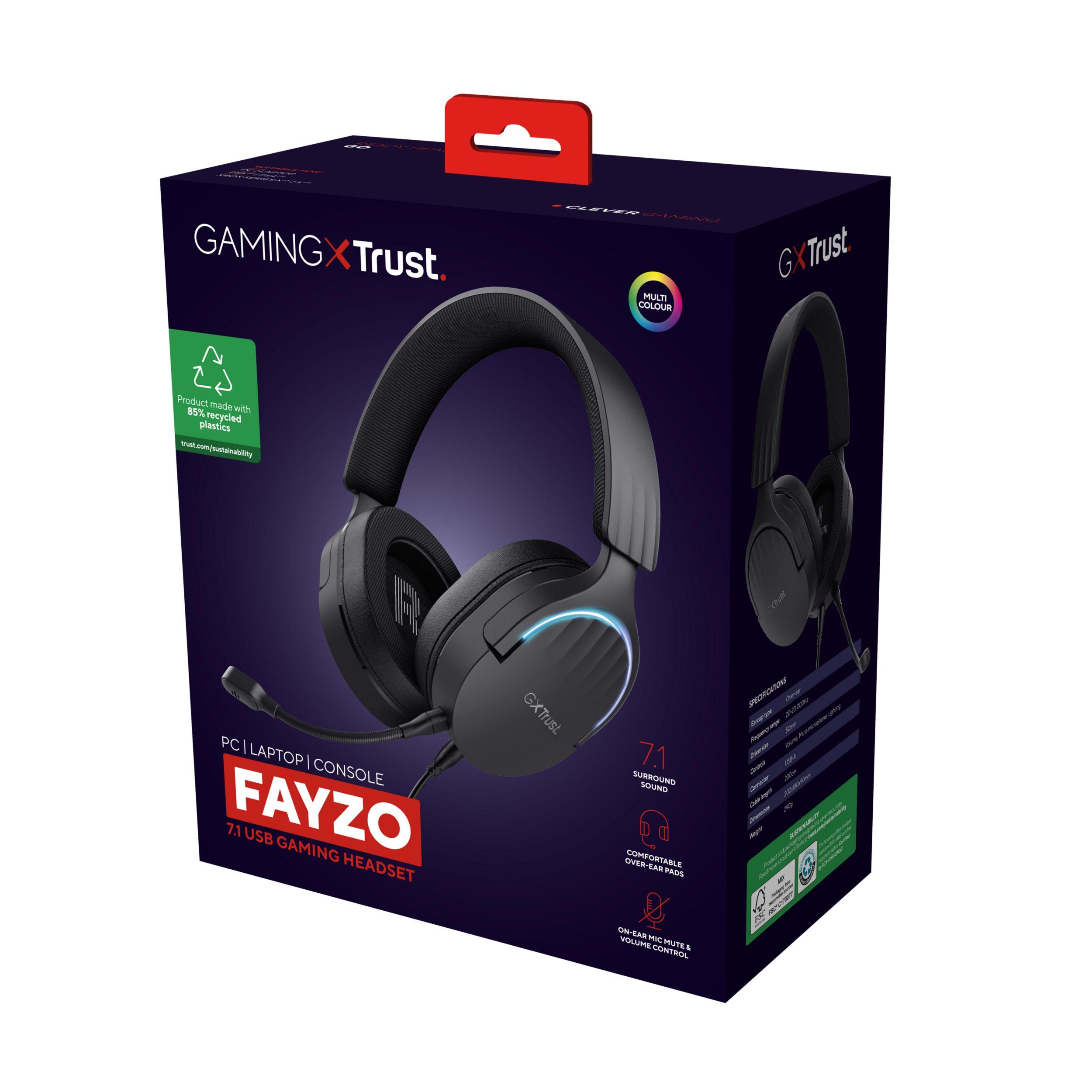 Headset Gaming TRUST GXT 490 Fayzo (Binaural - Com fios - Circum-aural - Preto), miniatura 7