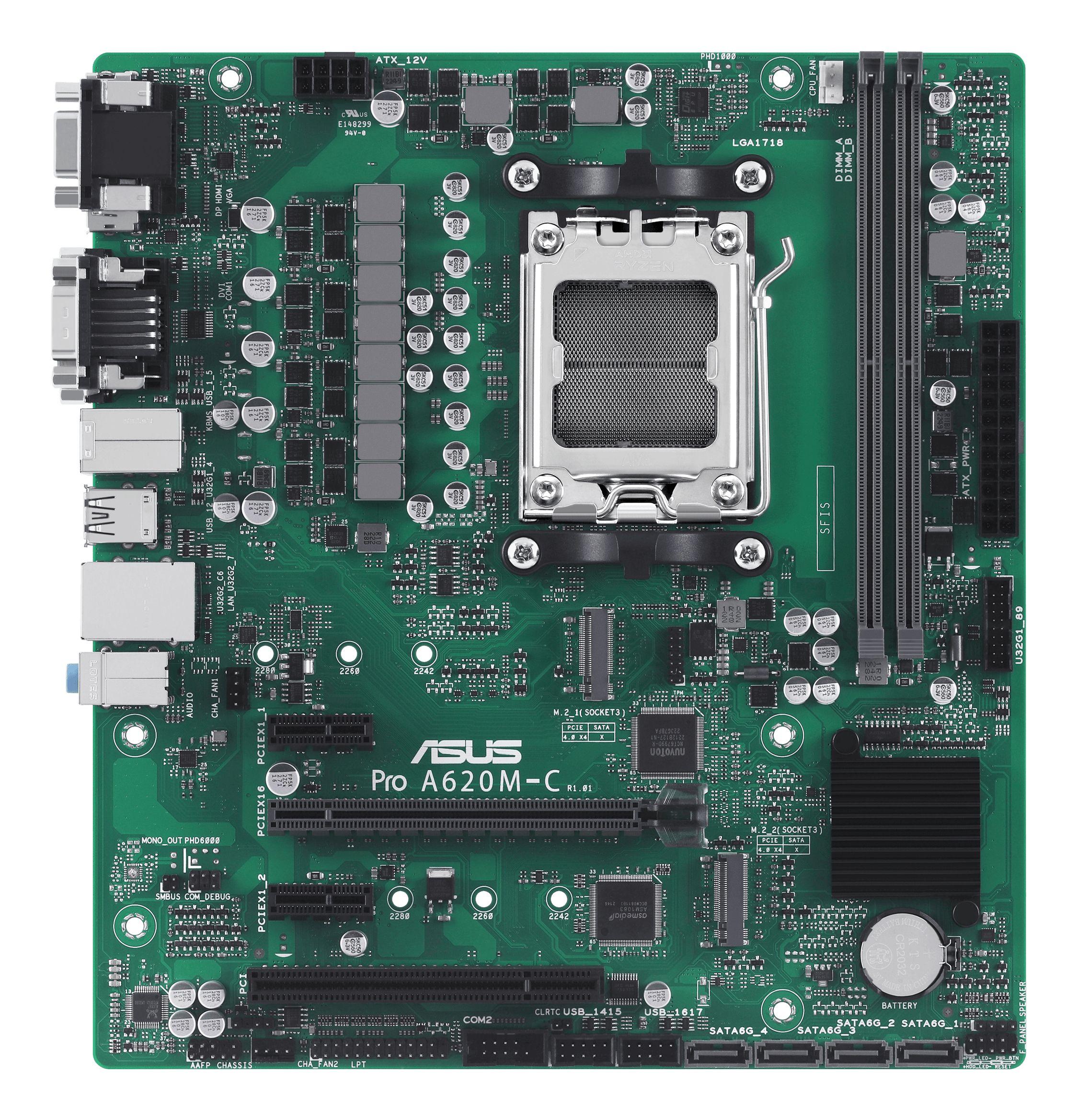Motherboard ASUS PRO A620M-C-CSM (AM5 - AMD Ryzen 7000 Series - micro ATX), miniatura 2
