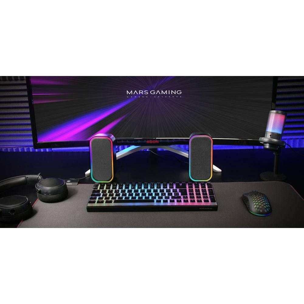 Colunas MARS GAMING MS-OM (Com fios e sem fios - 20 W - Estéreo 2.0 - Preto), miniatura 5