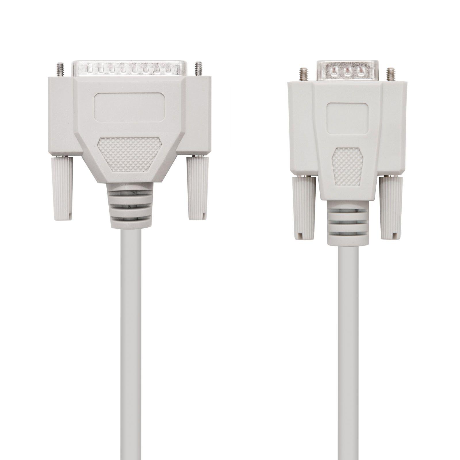 Cabo de Série Null Modem NANO CABLE 10.14.0802 (DB9 Fêmea para DB25 Macho - 1,8 m - Bege) — miniatura 2