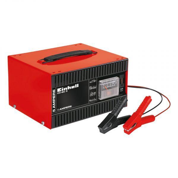 Carregador de Baterias EINHELL CC-BC 5 (Chapa de aço - Preto/Vermelho), imagem 1
