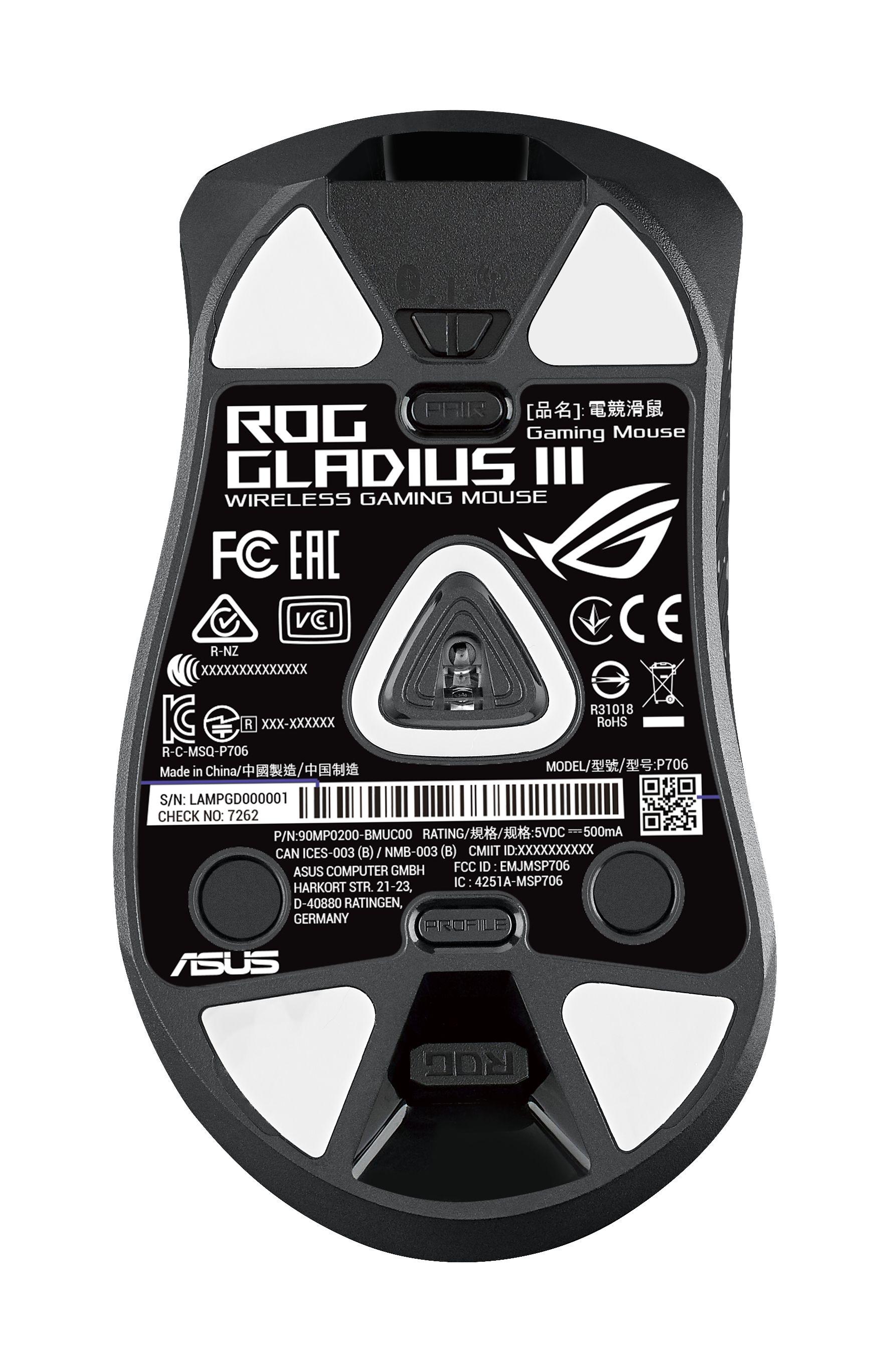 Rato ASUS ROG Gladius III (Mão direita - 19000 DPI - Ótico - Preto), miniatura 10