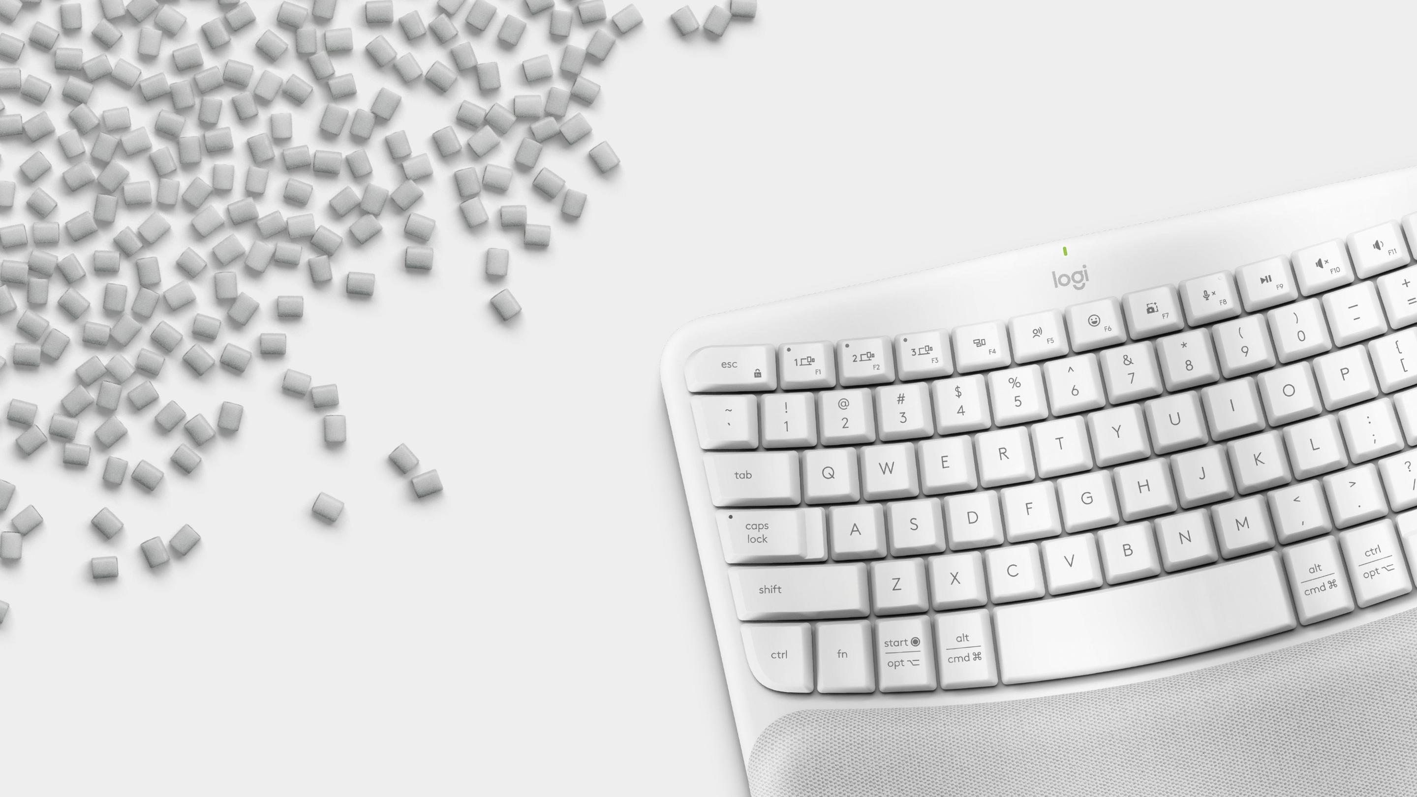 Teclado LOGITECH Wave Keys (Alemão - Interruptor de membrana - Tamanho completo - Branco) — miniatura 4