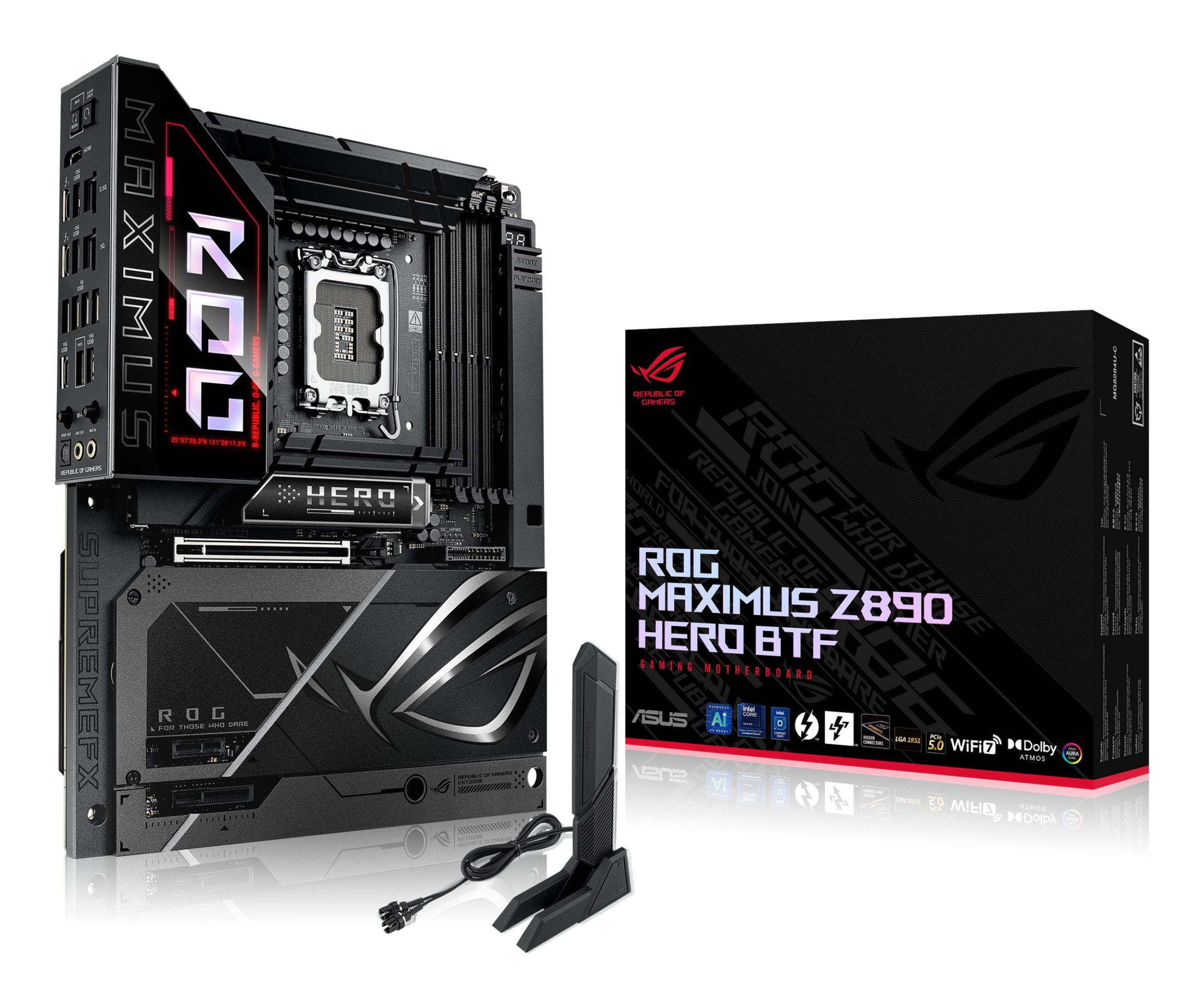 Motherboard ASUS ROG MAXIMUS Z890 HERO BTF (LGA 1851 (Socket V1) - Intel Core Ultra - ATX - Preto)