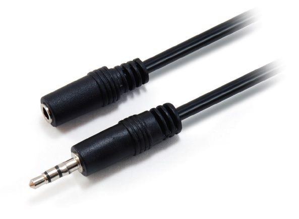 Cabo de Extensão de Áudio EQUIP 14708207 (Jack 3,5 mm Macho para Fêmea - 2 m - Preto)