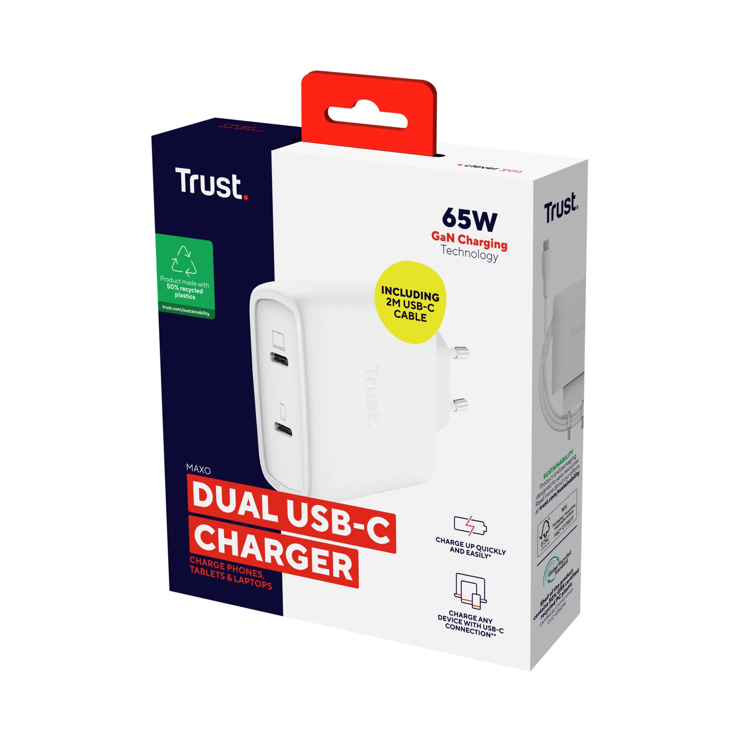 Carregador de Parede TRUST Maxo 25526 (65 W - USB Tipo-C - Branco) — miniatura 6