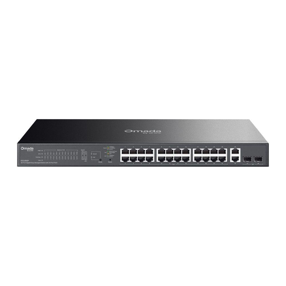 Switch TP-LINK Omada ES228GP (Gigabit Ethernet - 4 MB - 56 Gbit/s - Preto)