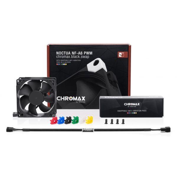 Ventoinha para Caixa de Computador NOCTUA NF-A8 PWM chromax.black (Plástico - 0,96 W - Preto) — miniatura 4
