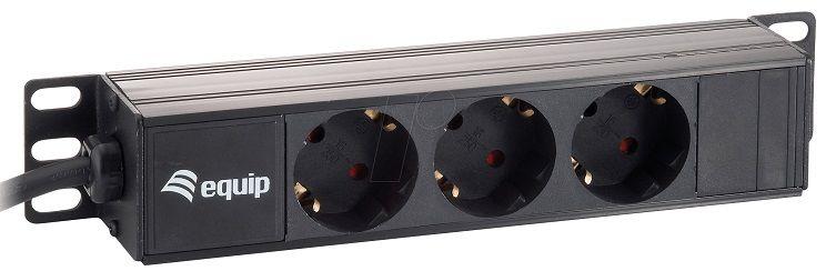 Bloco de Tomadas para Bastidor EQUIP 333299 (Schuko - Preto) — miniatura 2