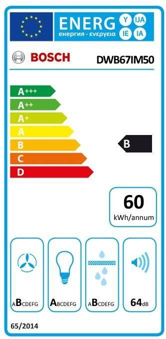 Exaustor de Parede BOSCH DWB67IM50 (Altura 63,5 cm - 60 cm - 64 cm - Inox), miniatura 2