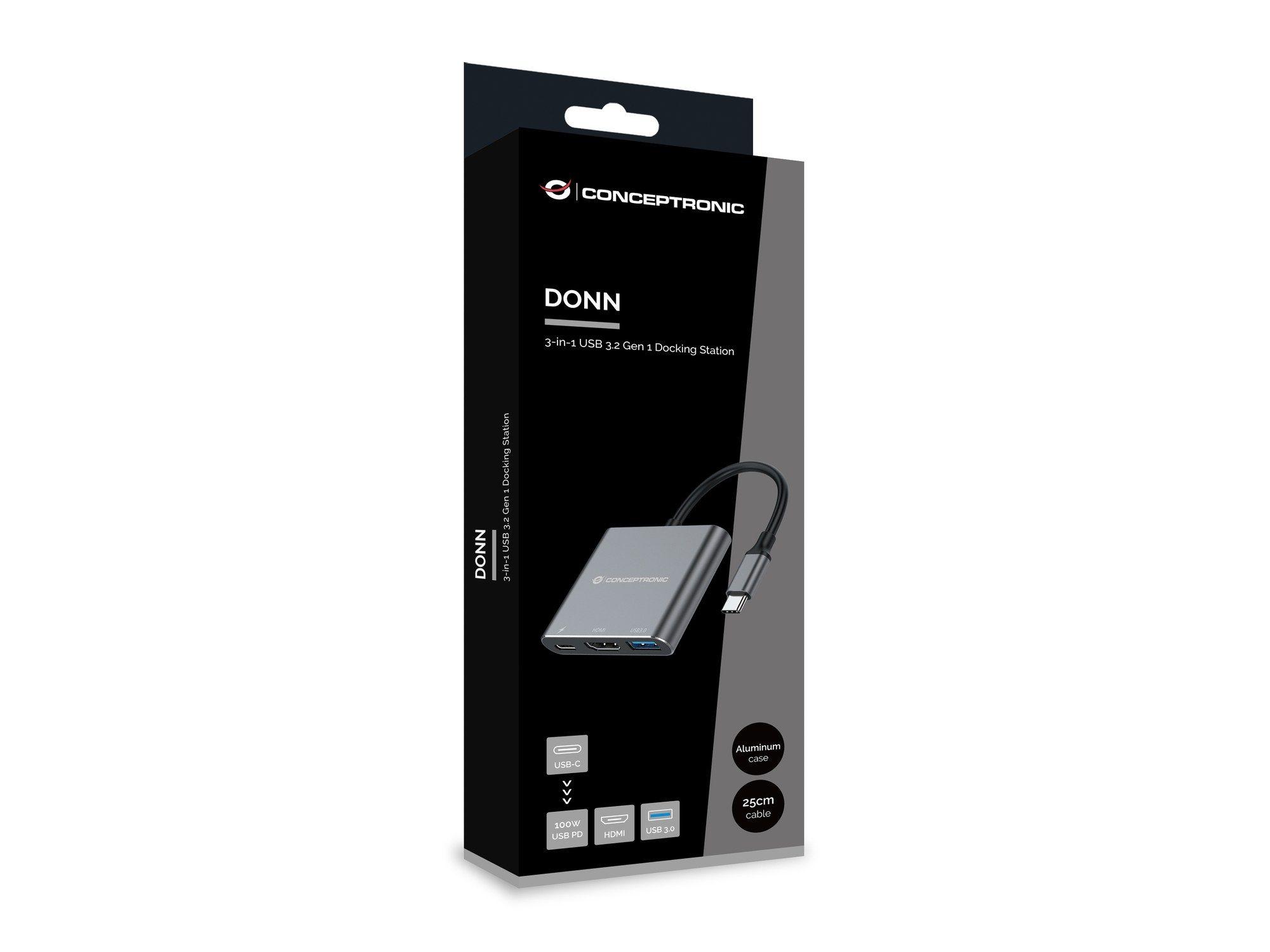 Hub USB-C Multiporta CONCEPTRONIC DONN18G (0,25 m - Windows, macOS e ChromeOS - Cinzento), miniatura 7