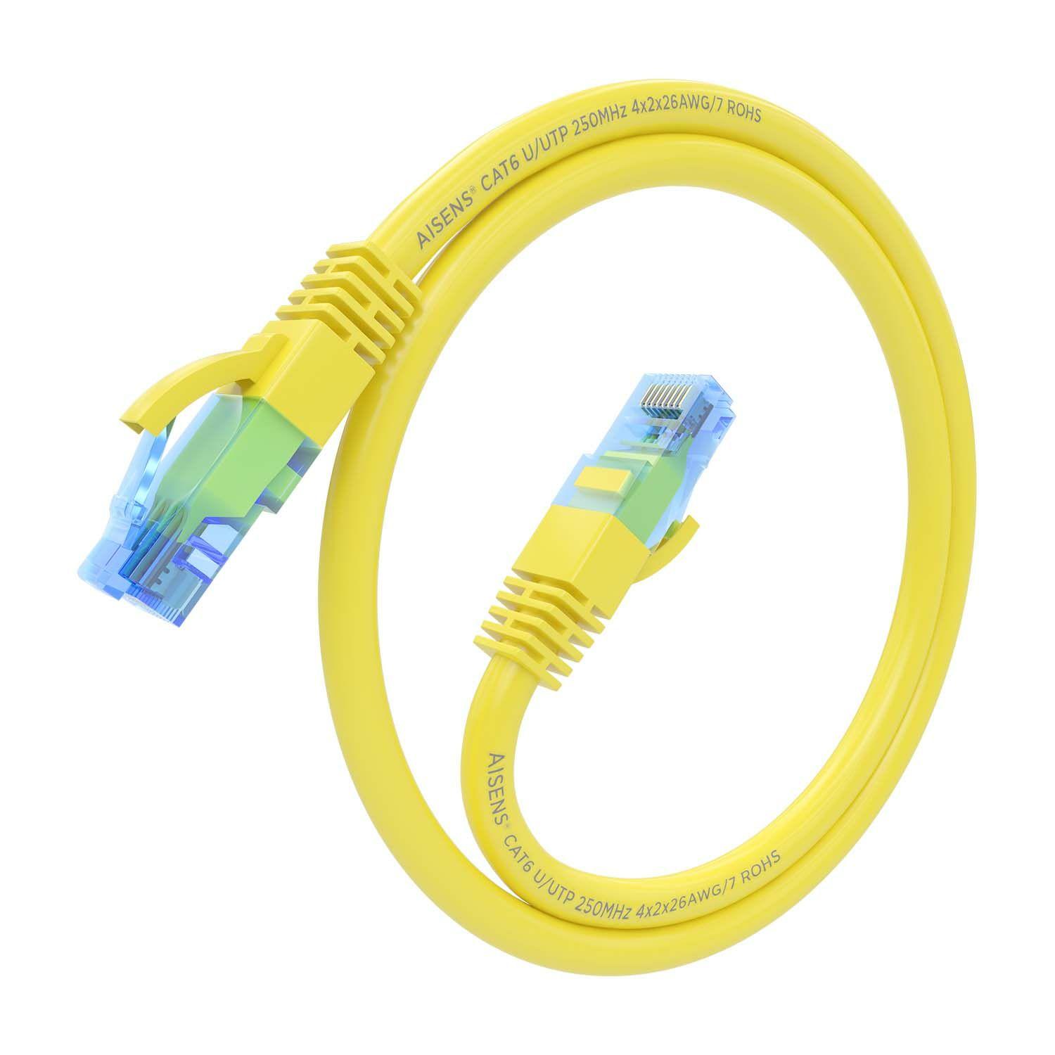 Cabo de Rede AISENS A135-0829 (0,25 m - Cat6 - RJ-45 - Amarelo), miniatura 2