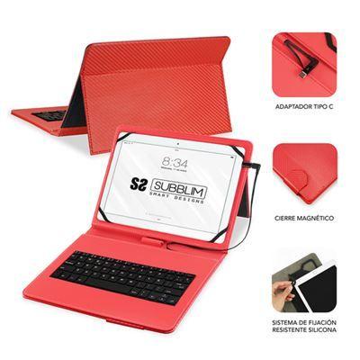 Teclado SUBBLIM Keytab Pro (10,1″ - USB - Layout ES - Vermelho), miniatura 2
