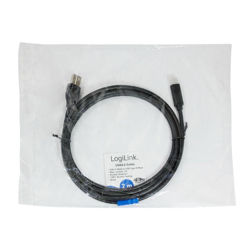 Cabo USB-C para USB-B LOGILINK CU0163 (2 m - USB-C - USB-B - Preto) — miniatura 4