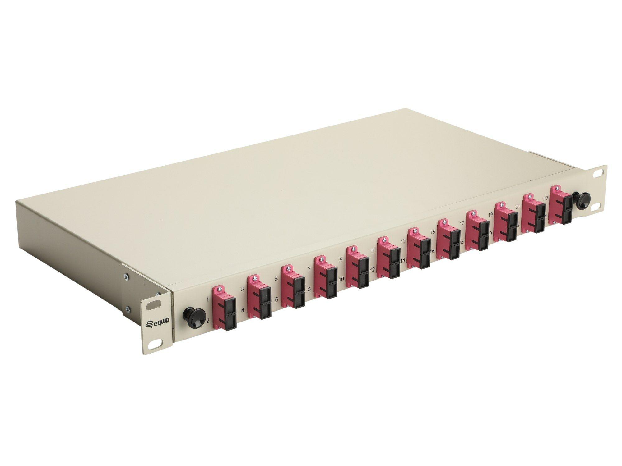 Painel de Distribuição de Fibra Ótica EQUIP 337305 (12 portas SC Duplex - OM4 - 1U - Cinzento)